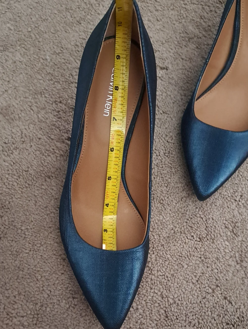 Calvin Klein Metallic Deep Teal Pointed-Toe Pumps